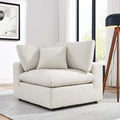 Fauteuil d'angle en tissu bouclé surrembourré, garni de duvet Commix
