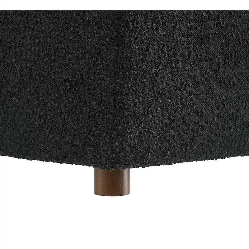 Fauteuil d'angle en tissu bouclé surrembourré, garni de duvet Commix
