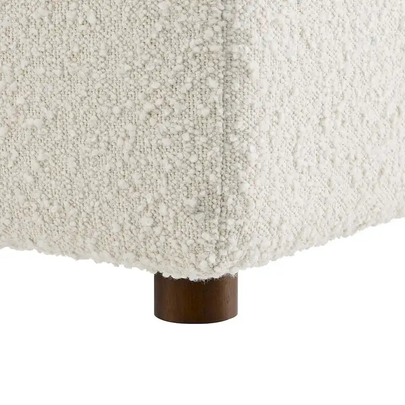 Fauteuil d'angle en tissu bouclé surrembourré, garni de duvet Commix