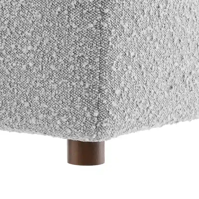 Fauteuil d'angle en tissu bouclé surrembourré, garni de duvet Commix