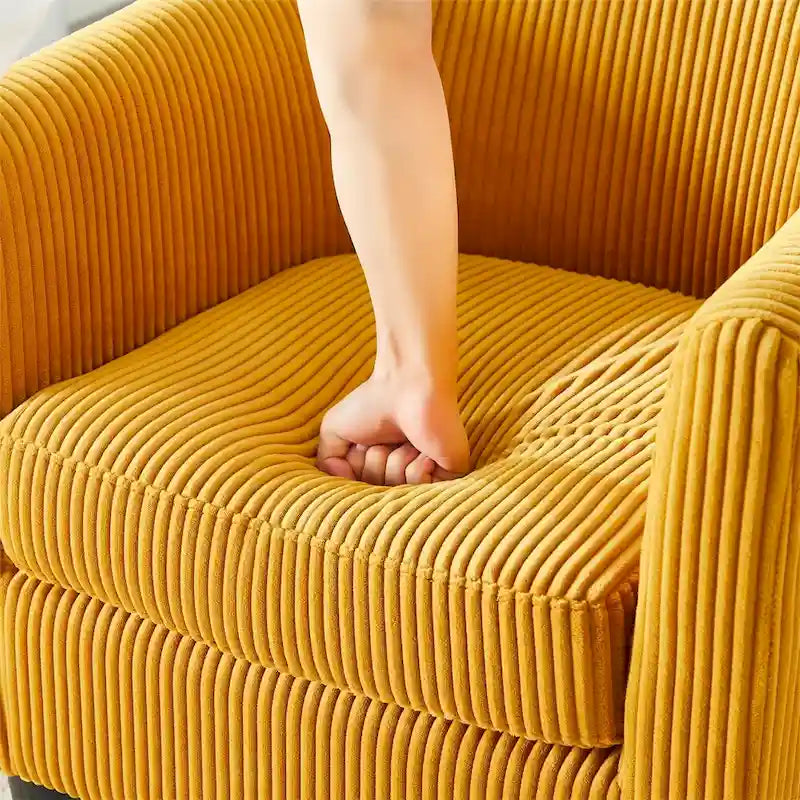 Fauteuil d'appoint moderne en tissu avec repose-pieds ottoman