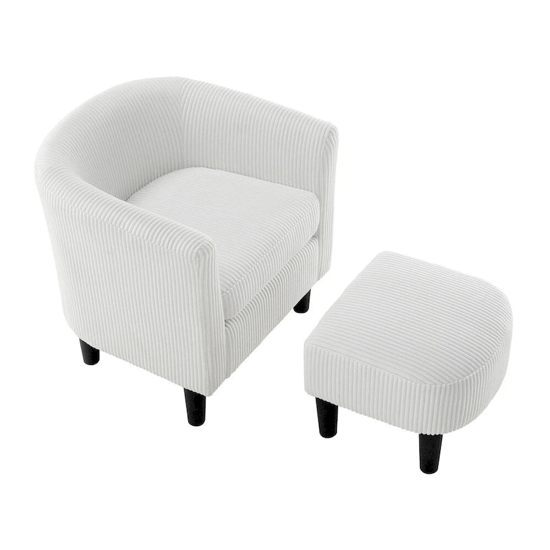 Fauteuil d'appoint moderne en tissu avec repose-pieds ottoman