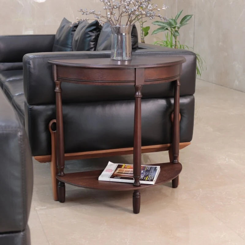 Table d'appoint ronde, couleur noyer