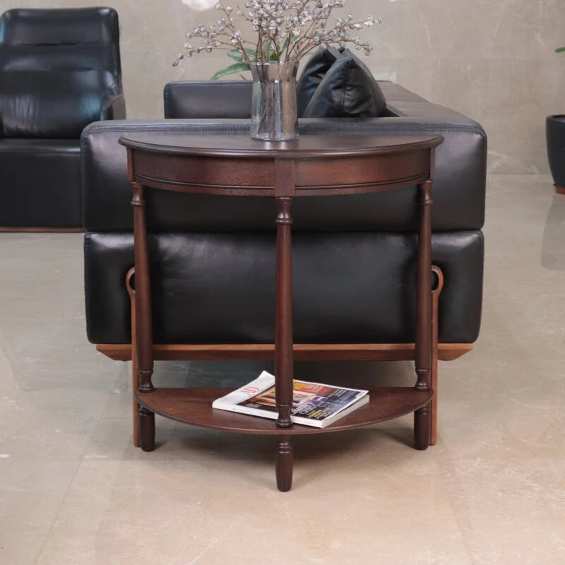 Table d'appoint ronde, couleur noyer