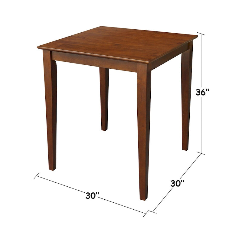 Table à manger en bois expresso foncé (avec pieds de style shaker)