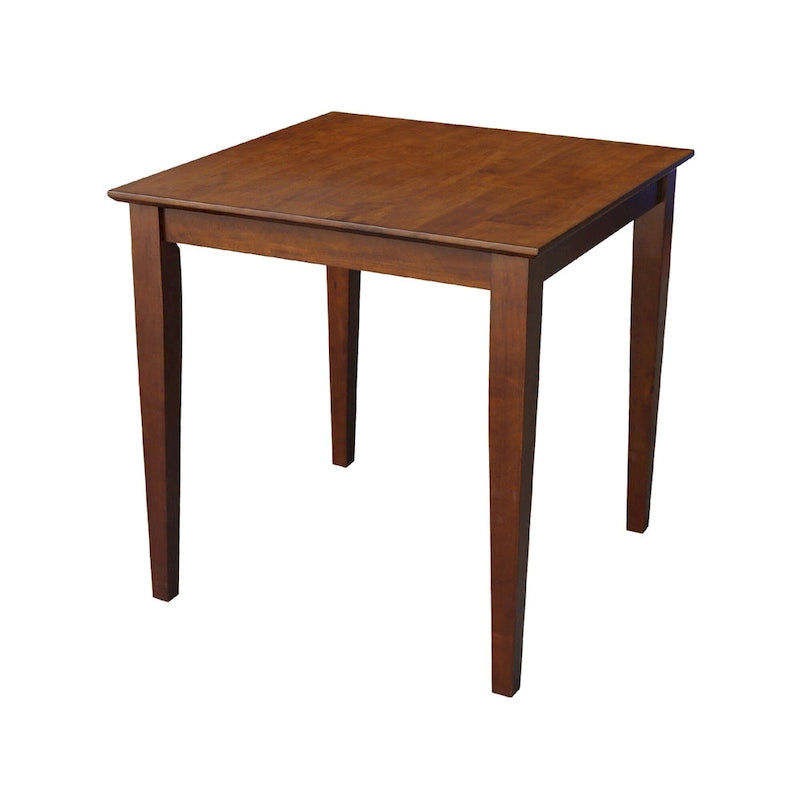 Table à manger en bois expresso foncé (avec pieds de style shaker)