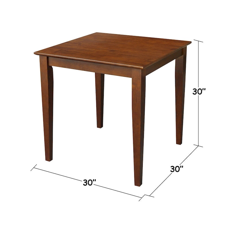 Table à manger en bois expresso foncé (avec pieds de style shaker)