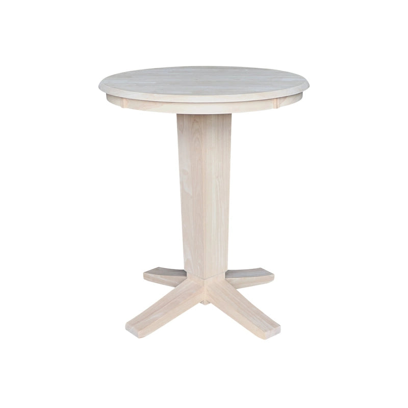 Table de salle à manger haute ronde en bois massif de 30 pouces