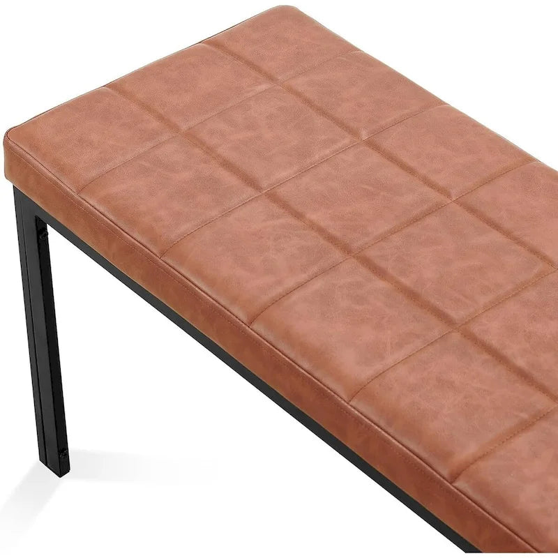 Chaise de salle à manger en cuir PU rembourrée de 36,6 pouces