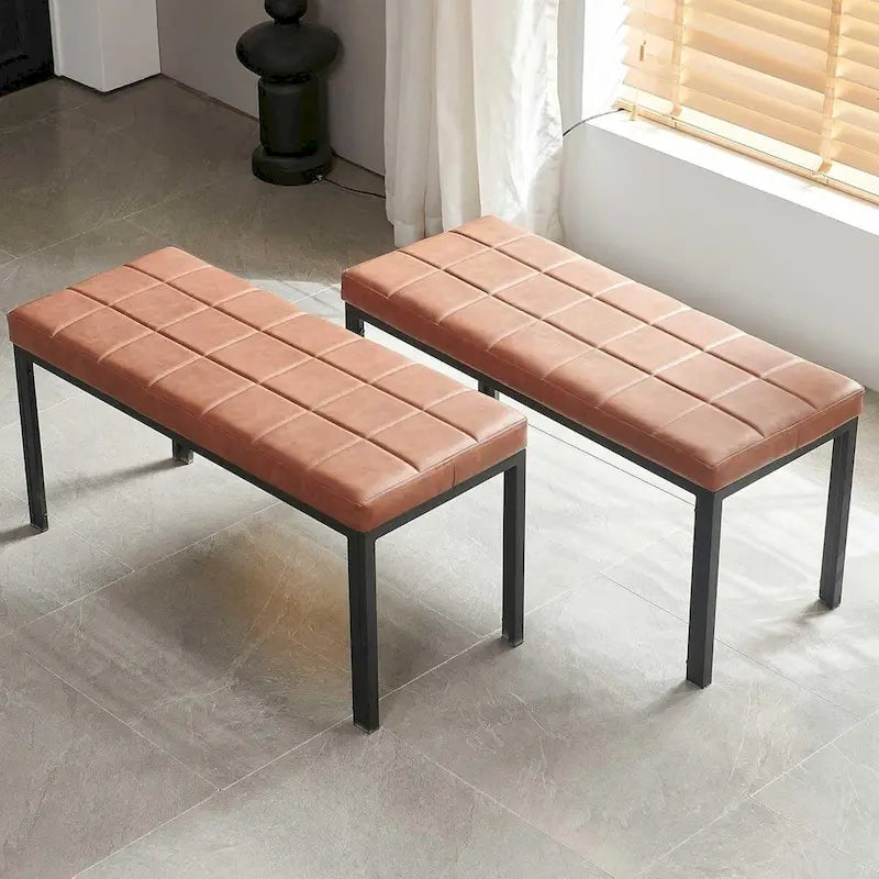 Chaise de salle à manger en cuir PU rembourrée de 36,6 pouces