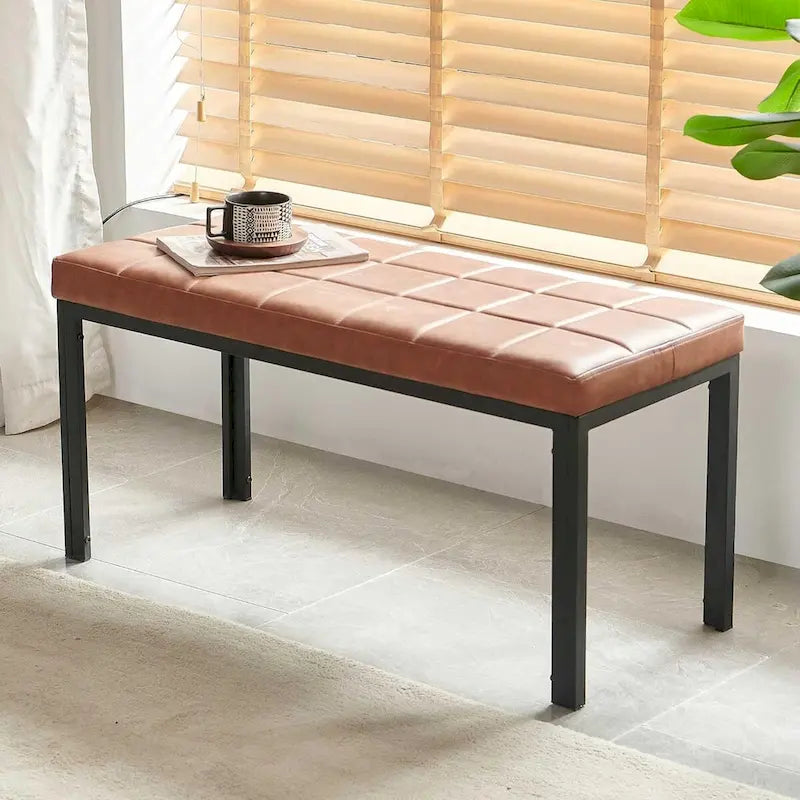Chaise de salle à manger en cuir PU rembourrée de 36,6 pouces