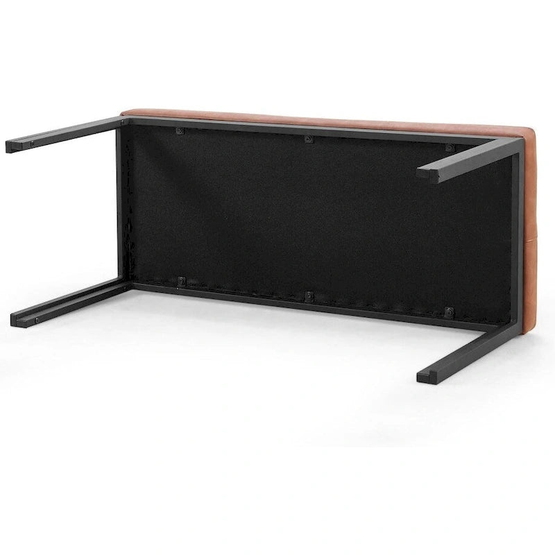 Chaise de salle à manger en cuir PU rembourrée de 36,6 pouces