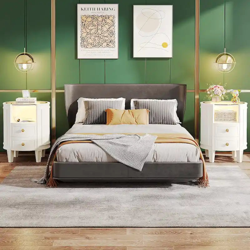 Table de chevet à deux tiroirs pour chambre/salon