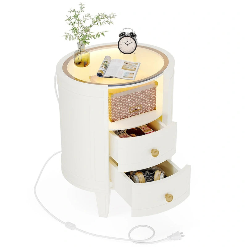 Table de chevet à deux tiroirs pour chambre/salon