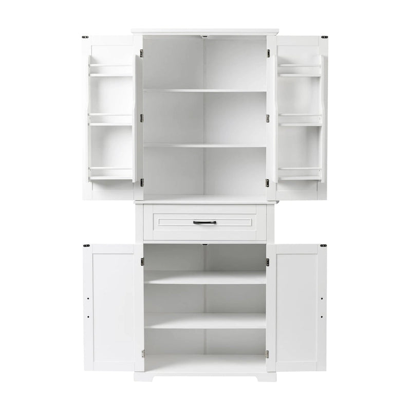 Meuble de rangement de salle de bain avec portes et tiroirs, étagères réglables