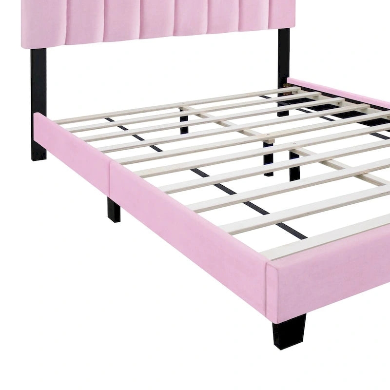 Cadre de lit en velours queen size, un favori parmi les jeunes filles