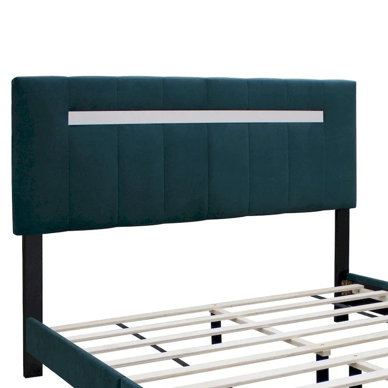 Cadre de lit en velours queen size, un favori parmi les jeunes filles