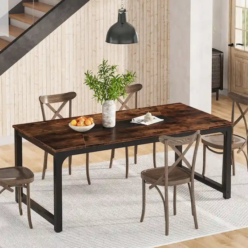 Table à manger rectangulaire moderne de 79 pouces