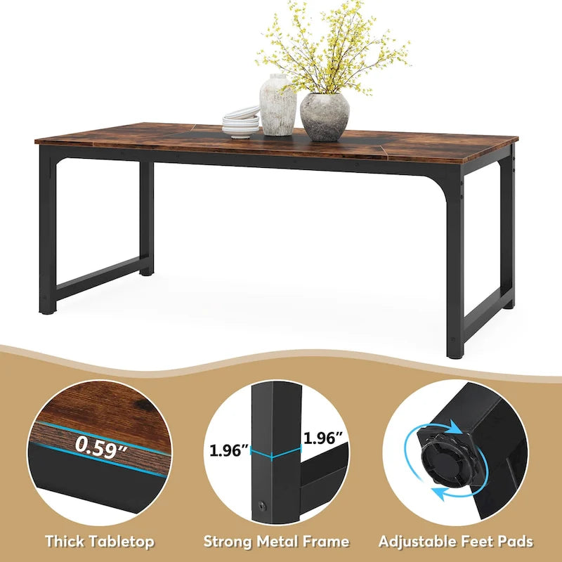 Table à manger rectangulaire moderne de 79 pouces