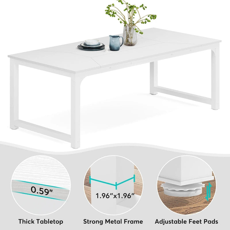 Table à manger rectangulaire moderne de 79 pouces