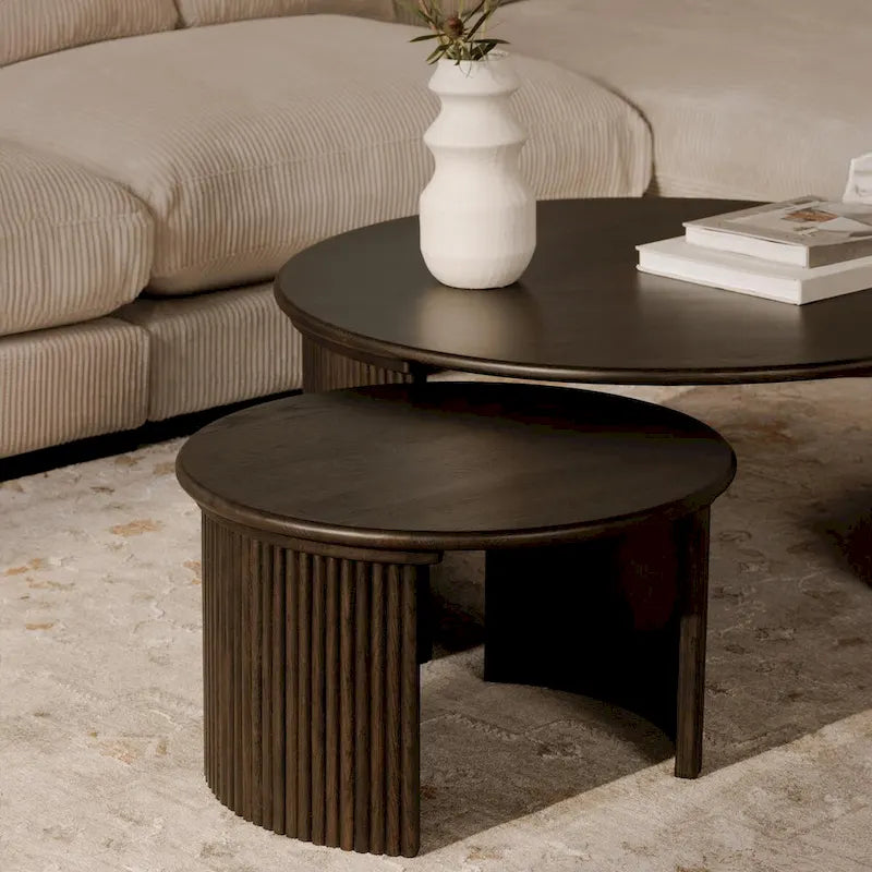 Petite table basse ovale — Marron foncé