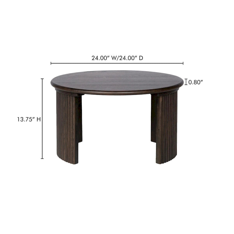 Petite table basse ovale — Marron foncé