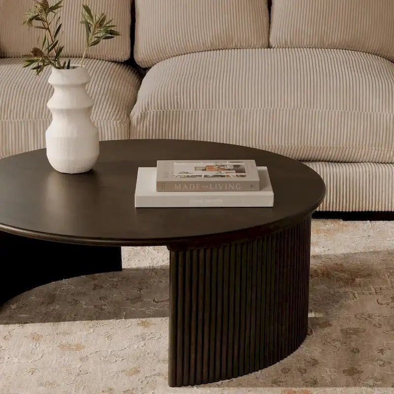 Petite table basse ovale — Marron foncé