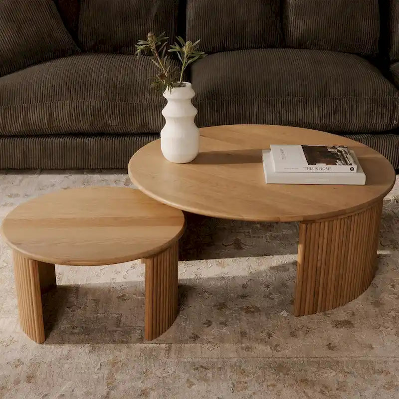 Petite table basse ovale — Marron foncé