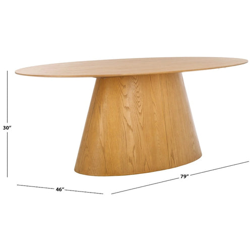 Table de salle à manger ovale en bois de 79 pouces